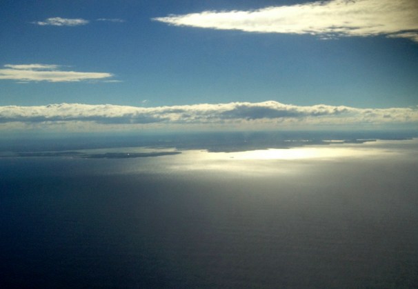 Approaching Botany Bay from the air.